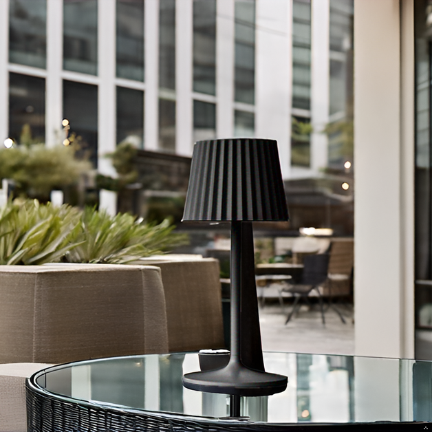 Kabellose warmweiße LED-Tischlampe ABBY BLACK H30cm