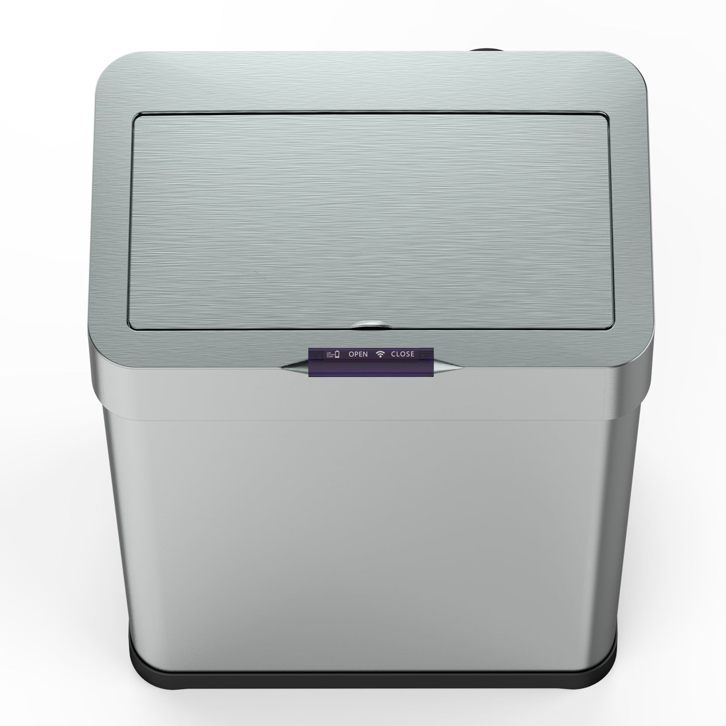 Poubelle de cuisine automatique design 60L DAYTONA en acier INOX avec cerclage