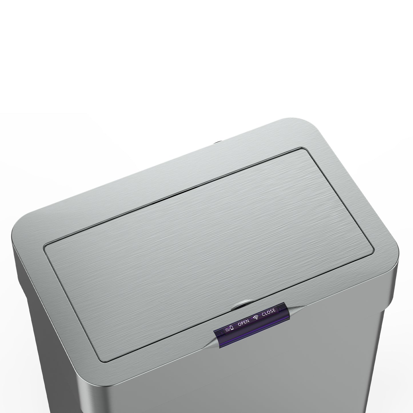 Poubelle de cuisine automatique design 60L DAYTONA en acier INOX avec cerclage