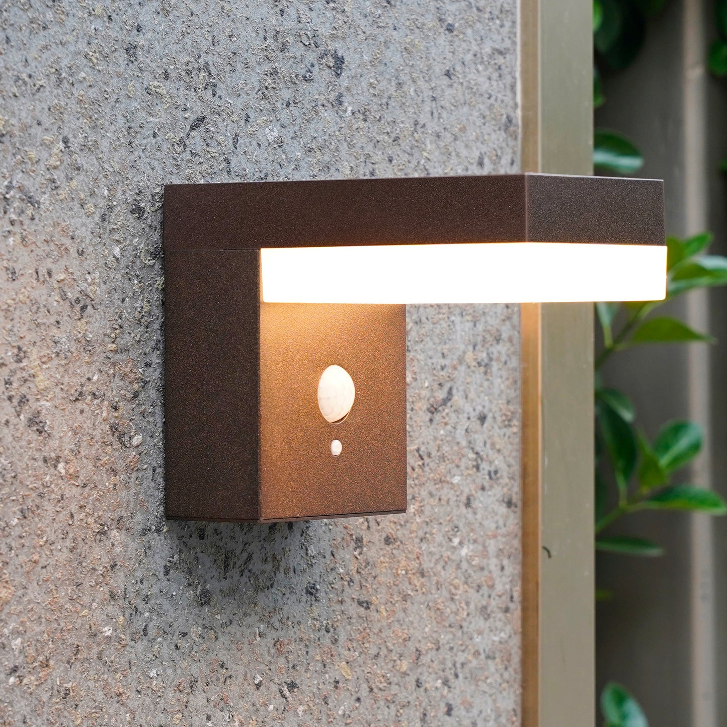 Applique murale solaire à fixer LED blanc chaud avec détecteur de mouvement CENOVA WALL CORTEN H12.5cm