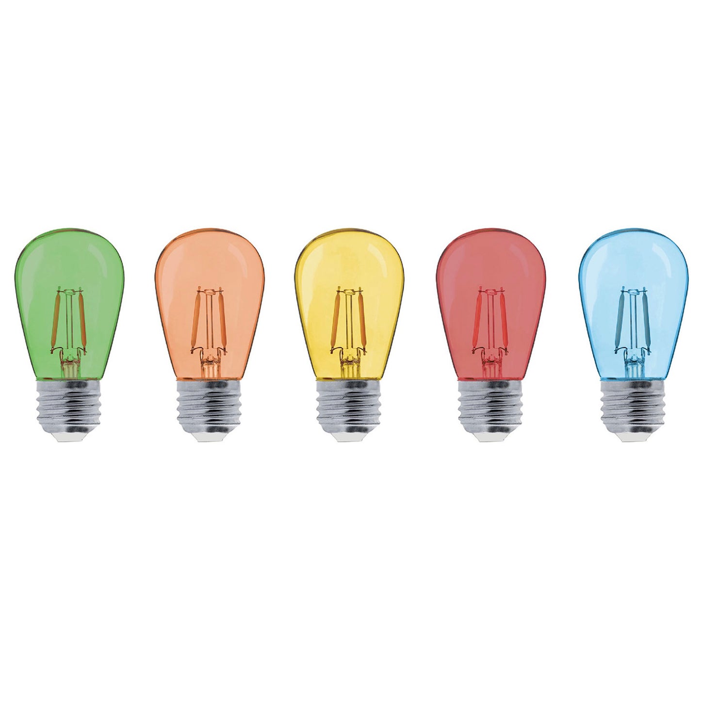 Lot de 5 ampoules LED E27 multicolore globe compatible guirlande PARTY BULB COLOR H7cm