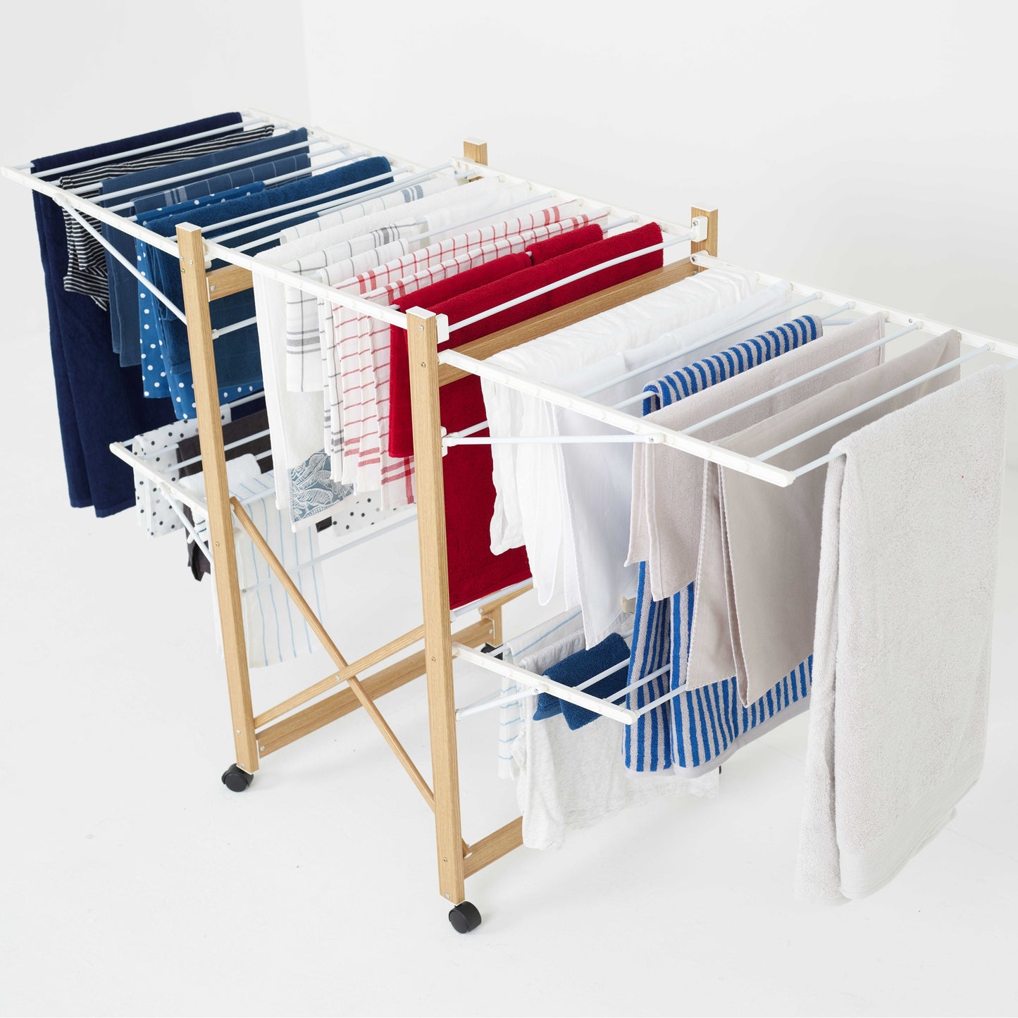 Séchoir à linge étendoir multifonction 32M USHUAIA MAX Couleur bois grande capacité