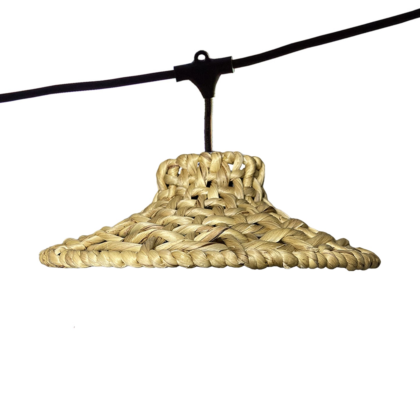 Außen anschließbare Lichterkette mit natürlichem Lampenschirm aus Wasserhyazinthe im Bohemian-Stil 7-Glühlampen E27-Fassung warmweiß LED MOOREA LIGHT CONNECTABLE 6m