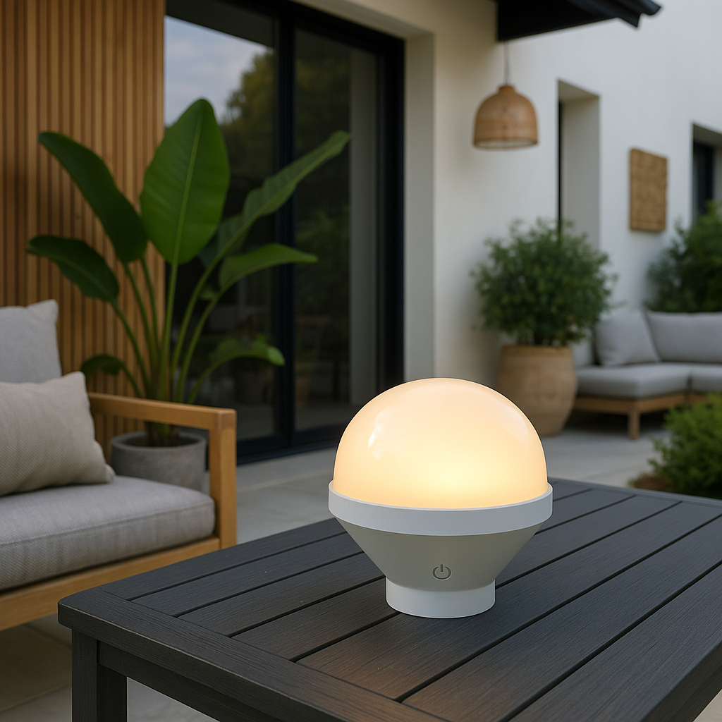 Ampoule LED rechargeable LYS 900 Lumen blanc et multicolore avec télécommande H11cm