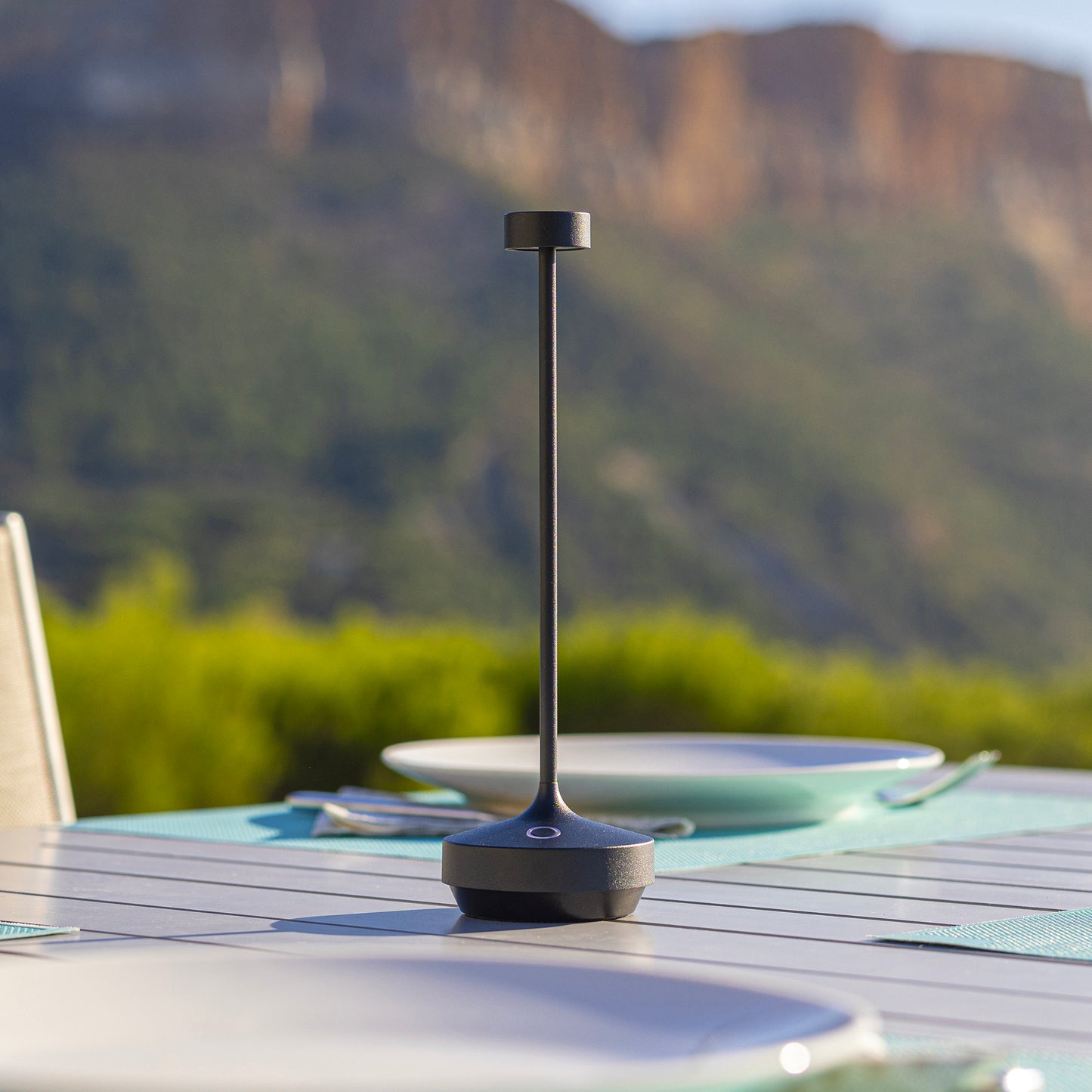 Lampe de table sans fil noir touch LED blanc chaud RUBY BLACK H25 cm