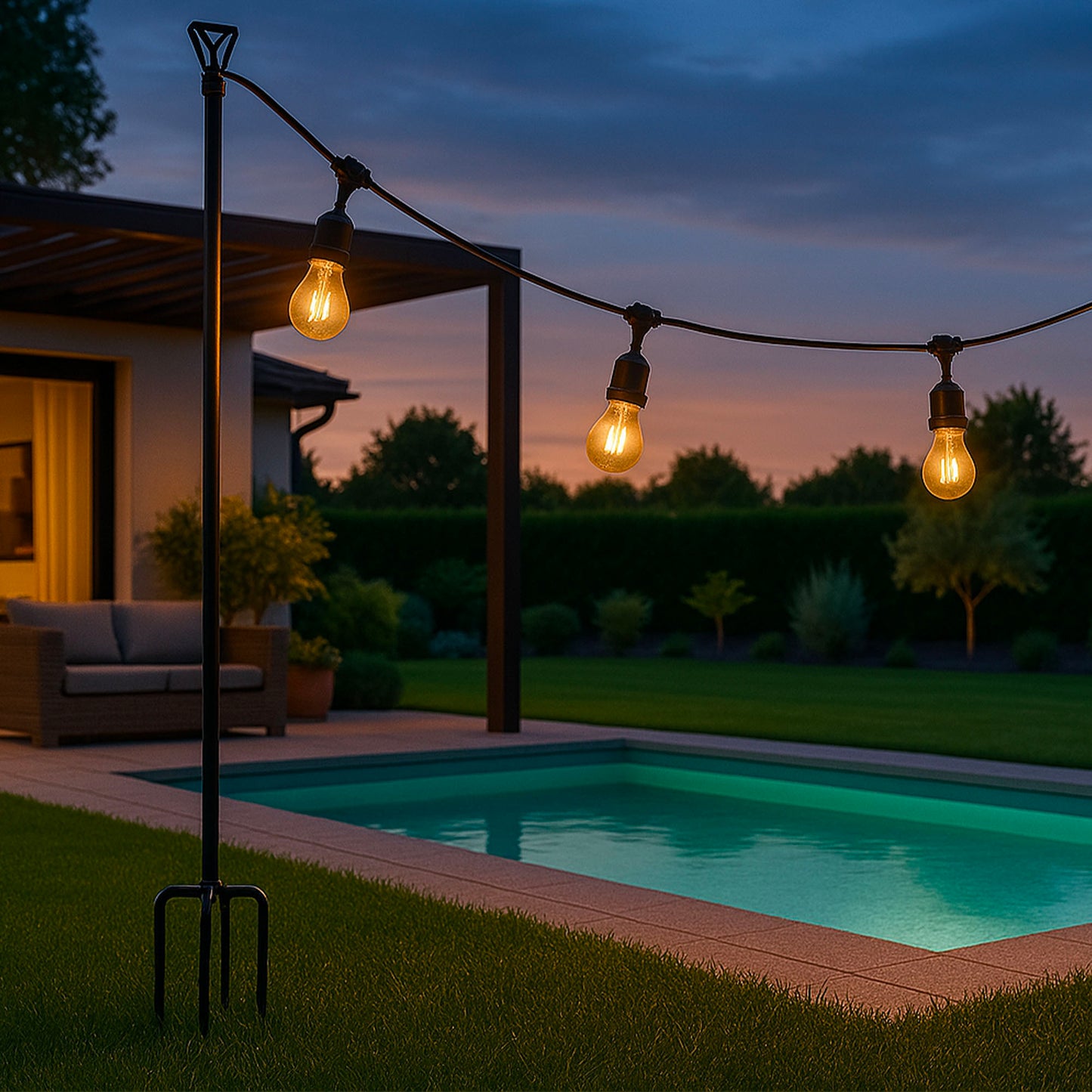 Support pour guirlande et éclairages extérieurs à piquer PENDILO