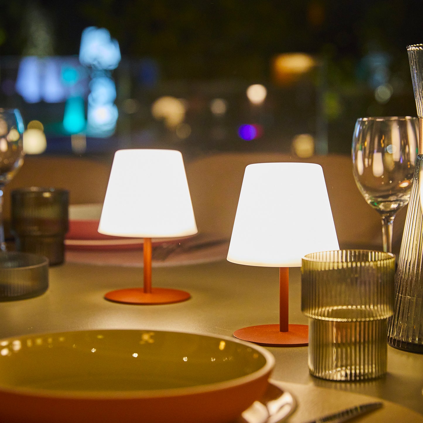Set de 2 lampes de table LED sans fil TWINS Terracota H16cm