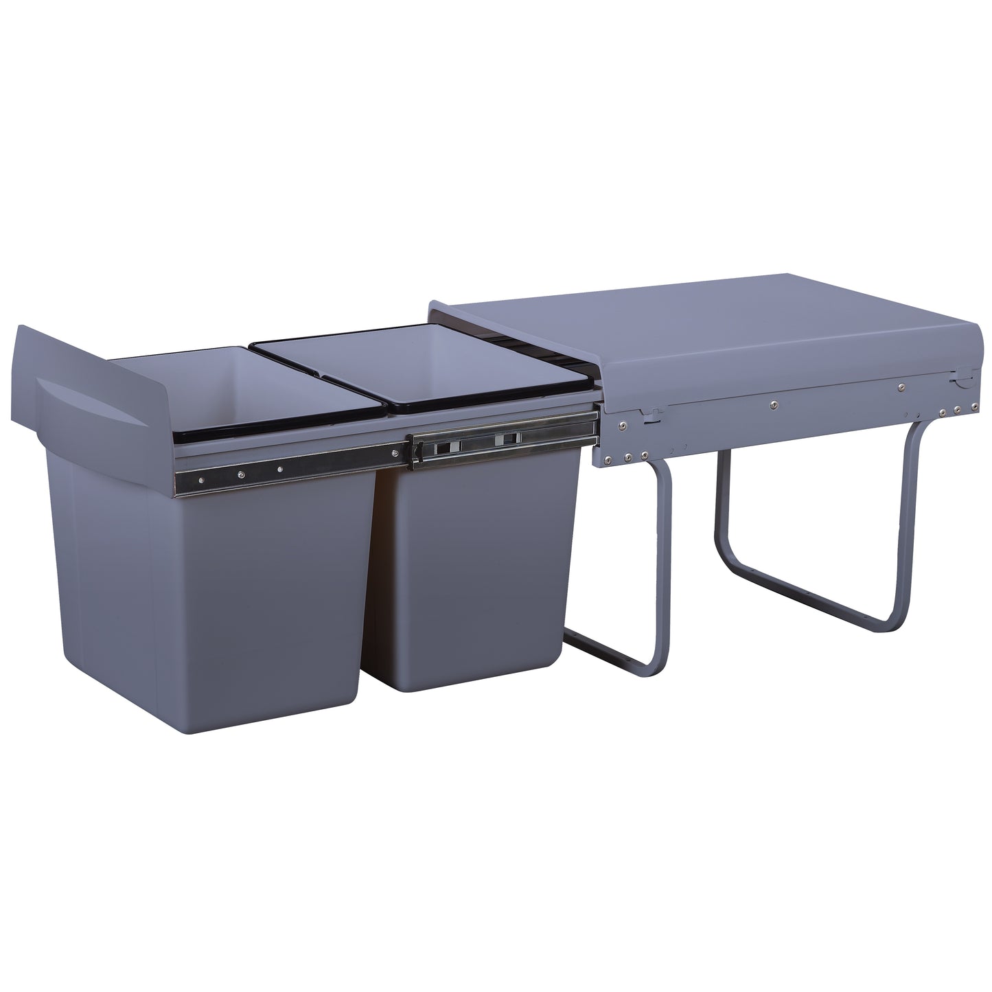 HYPE 36L (2x18L) Einbau-Mülleimer mit 2 Fächern, ausziehbar, mit Eimer