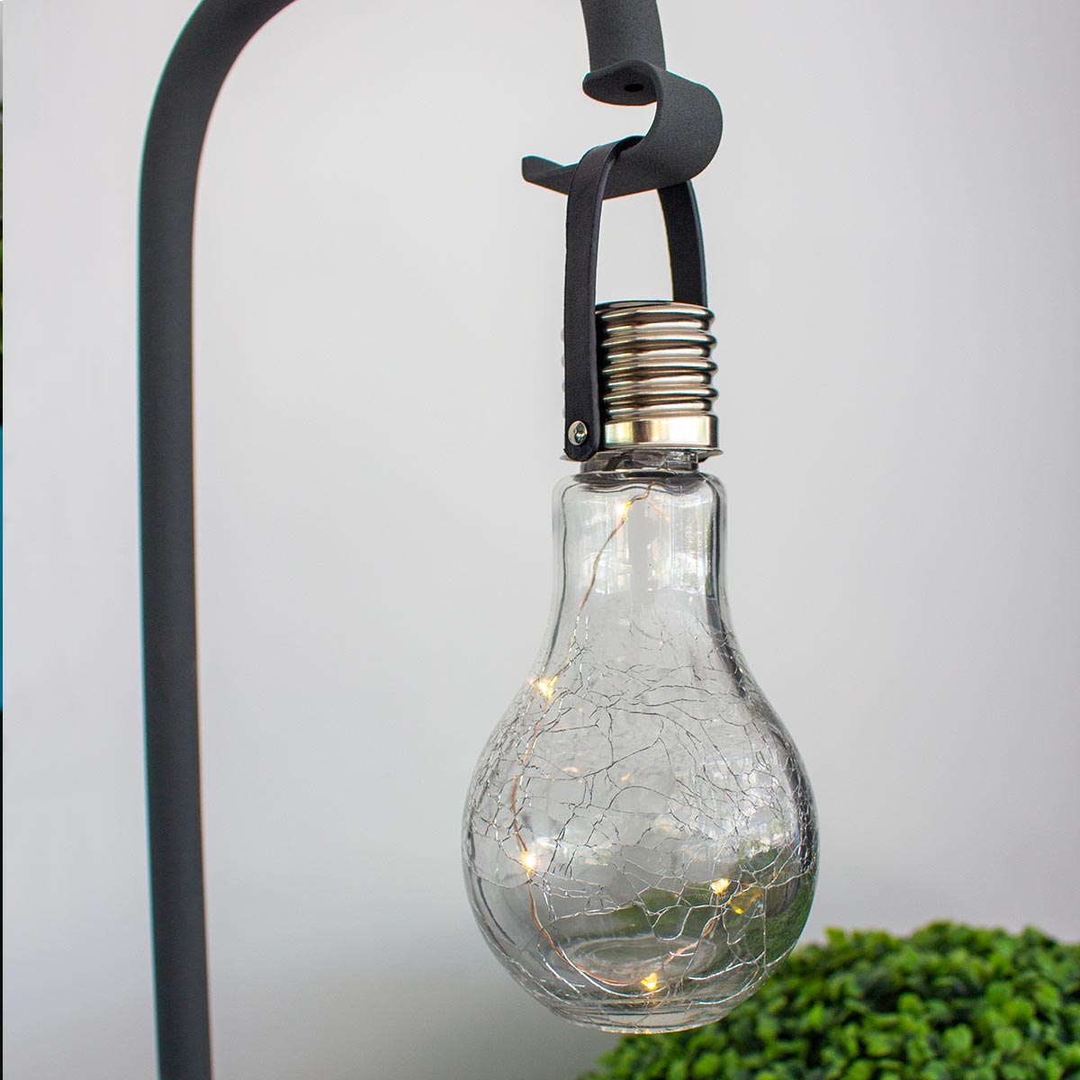 Lot de 3 ampoules solaires verre craquelé à poser ou à suspendre micro LED blanc chaud CRACK EDISUN H22cm - REDDECO.com