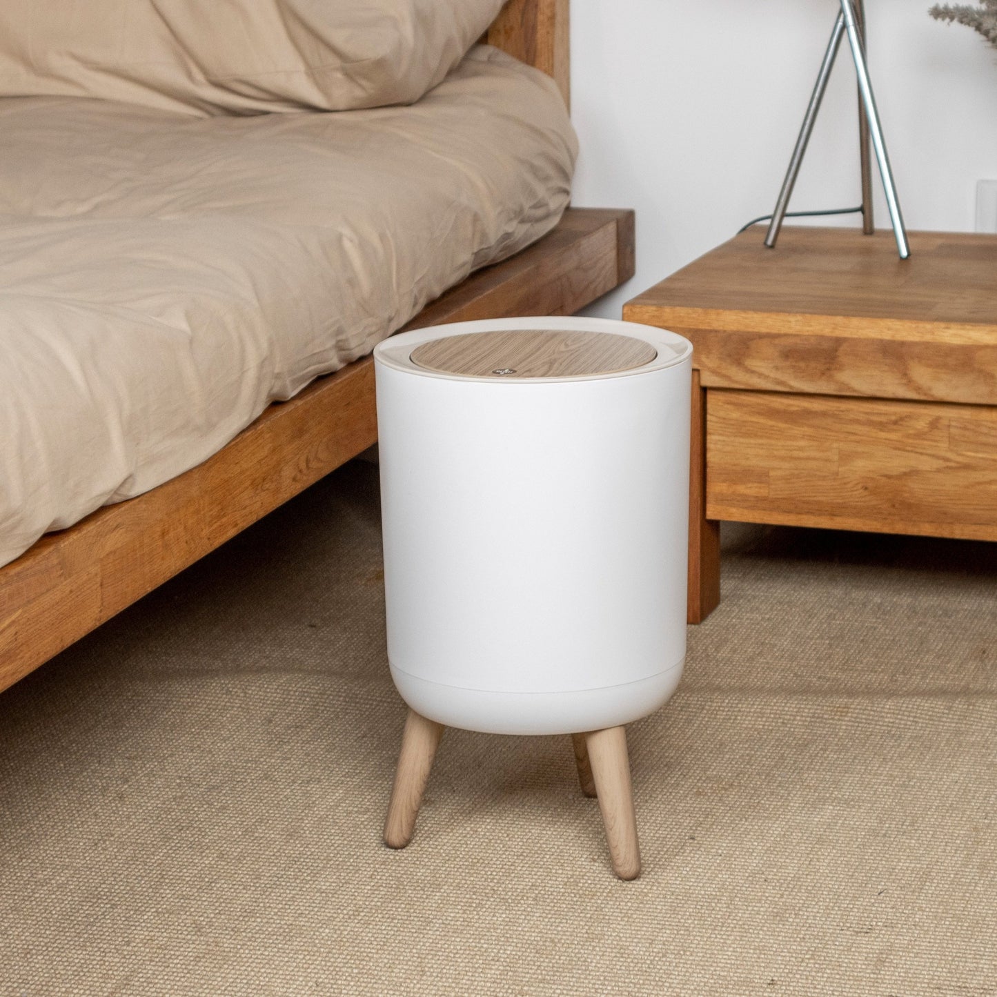 Poubelle sur pied de salle de bain touch 7L MALMO Couleur bois
