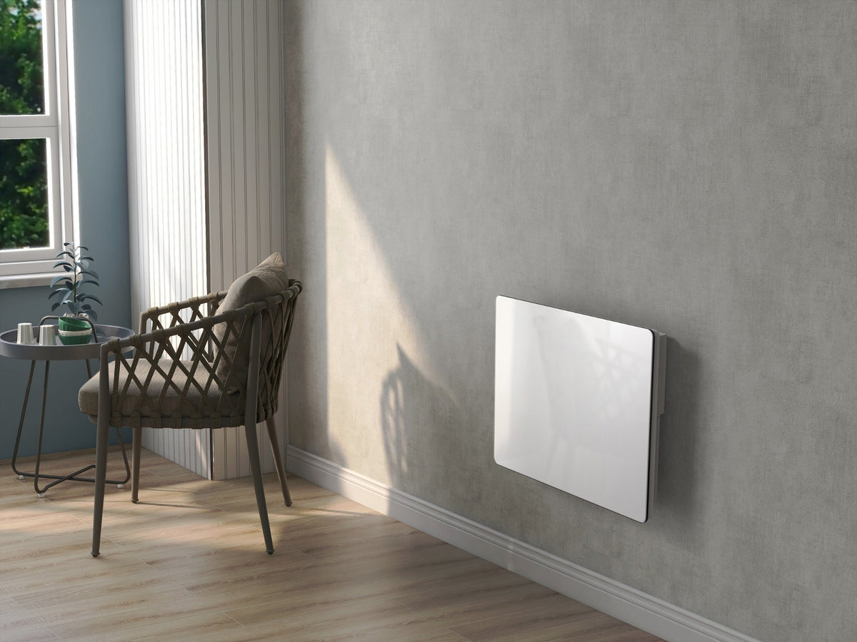 Radiateur électrique à inertie sèche bloc CERAMIQUE + facade VERRE écran LCD 1000W GLASS Norme NF - REDDECO.com