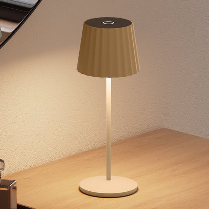 Lot de 6 Lampe de table sans fil LED blanc chaud dimmable ABBY CREAM H29cm Beige avec plateau de chargement