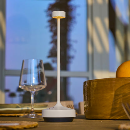 Lampe de table sans fil blanc touch LED blanc chaud RUBY WHITE H25 cm