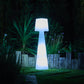 Design-Stehleuchte verdrahtet gewellter Lampenschirm für den Außenbereich weiße LED LADY H150cm E27-Sockel