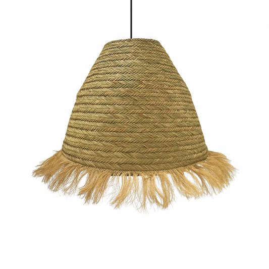 Suspension sur secteur XXL pour l'extérieur BIG ANAFI OUTDOOR CABLE en jonc de mer naturel style bohème 5m de longueur de câble