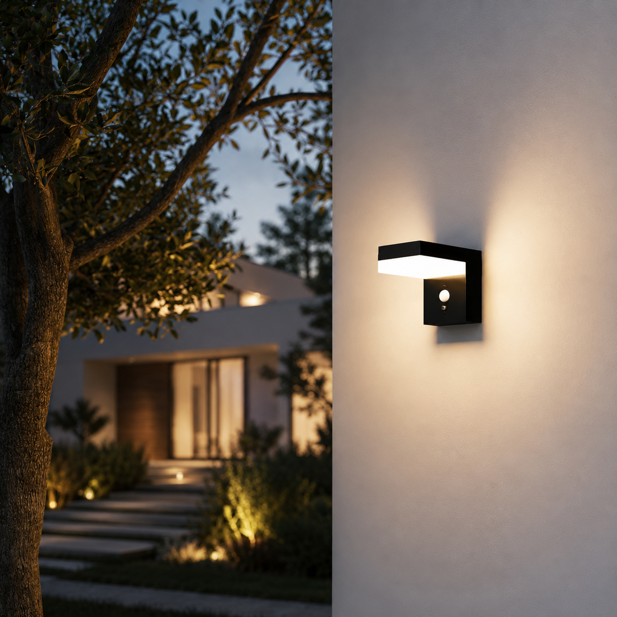 Applique murale solaire à fixer LED blanc chaud avec détecteur de mouvement CENOVA WALL H12.5cm