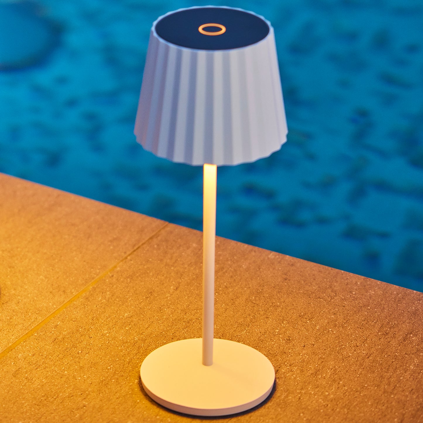 Lampe de table sans fil LED blanc chaud ABBY WHITE H30cm