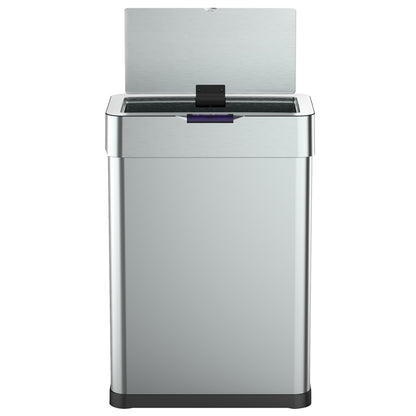 Poubelle de cuisine automatique design 60L DAYTONA en acier INOX avec cerclage