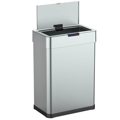 Poubelle de cuisine automatique design 60L DAYTONA en acier INOX avec cerclage