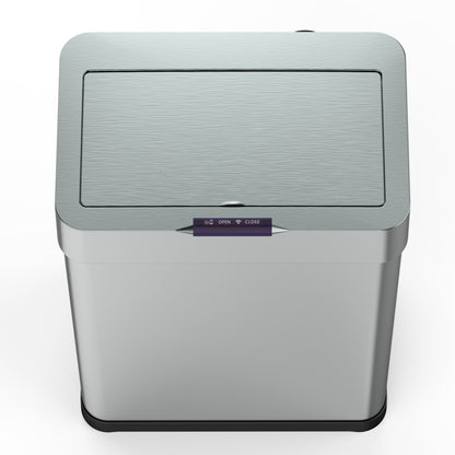 Poubelle de cuisine automatique design 60L DAYTONA en acier INOX avec cerclage