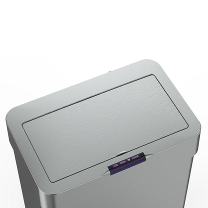 Poubelle de cuisine automatique design 60L DAYTONA en acier INOX avec cerclage