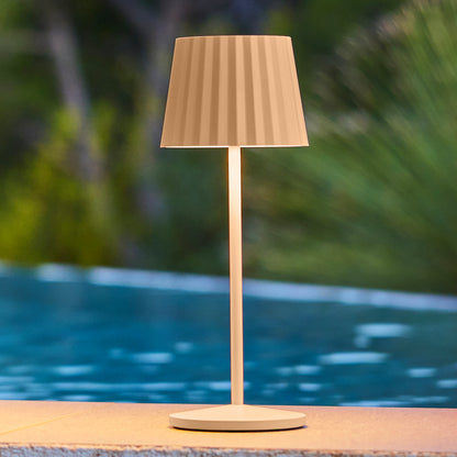 Lot de 6 Lampe de table sans fil LED blanc chaud dimmable ABBY CREAM H29cm Beige avec plateau de chargement