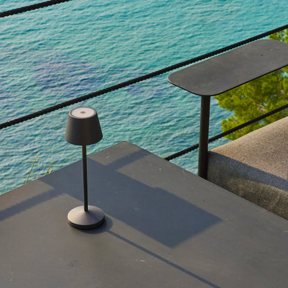 Lampe de table sans fil LED blanc chaud dimmable EMILY ROCK H25cm, Gris Anthracite