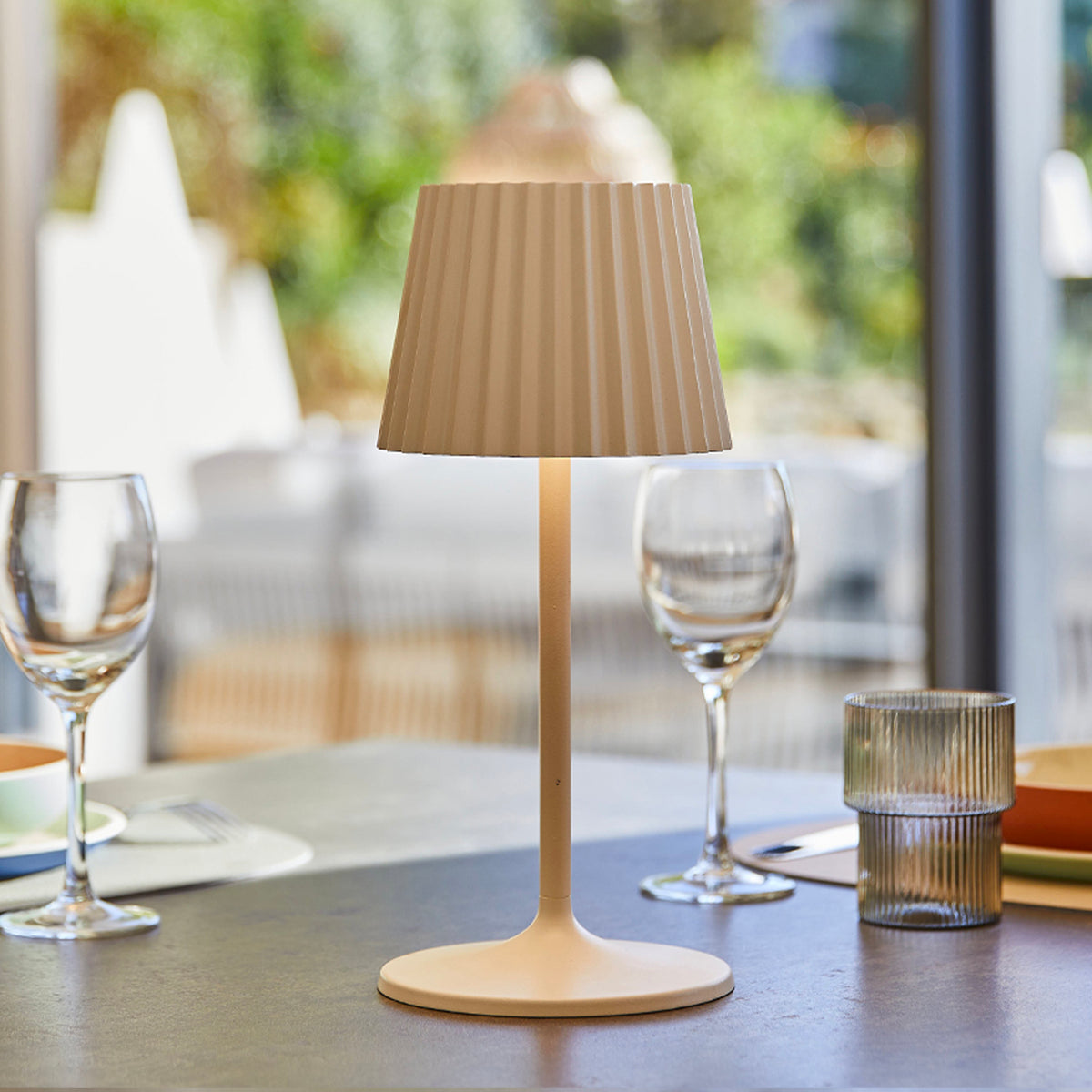 Lampe de table sans fil LED blanc chaud ABBY WHITE H30cm
