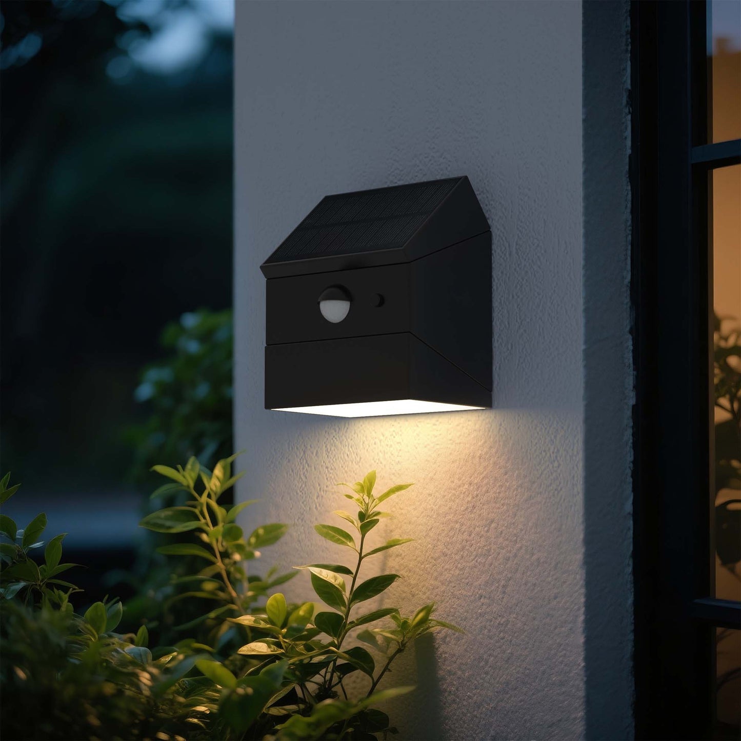 Lot de 2 appliques murales solaires formes personnalisables LED 2x LUMICUBE avec détecteur de mouvement H10cm