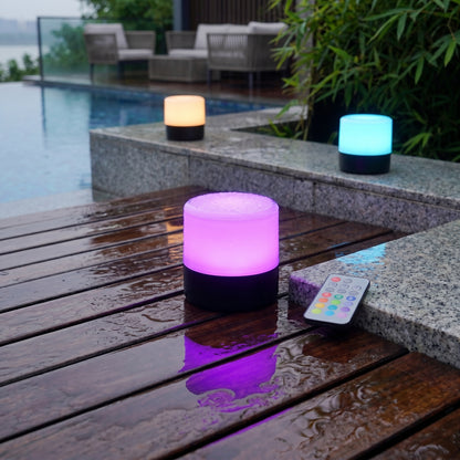 LYS 900 Lumen weiße und mehrfarbige wiederaufladbare LED-Lampe mit Fernbedienung H11cm