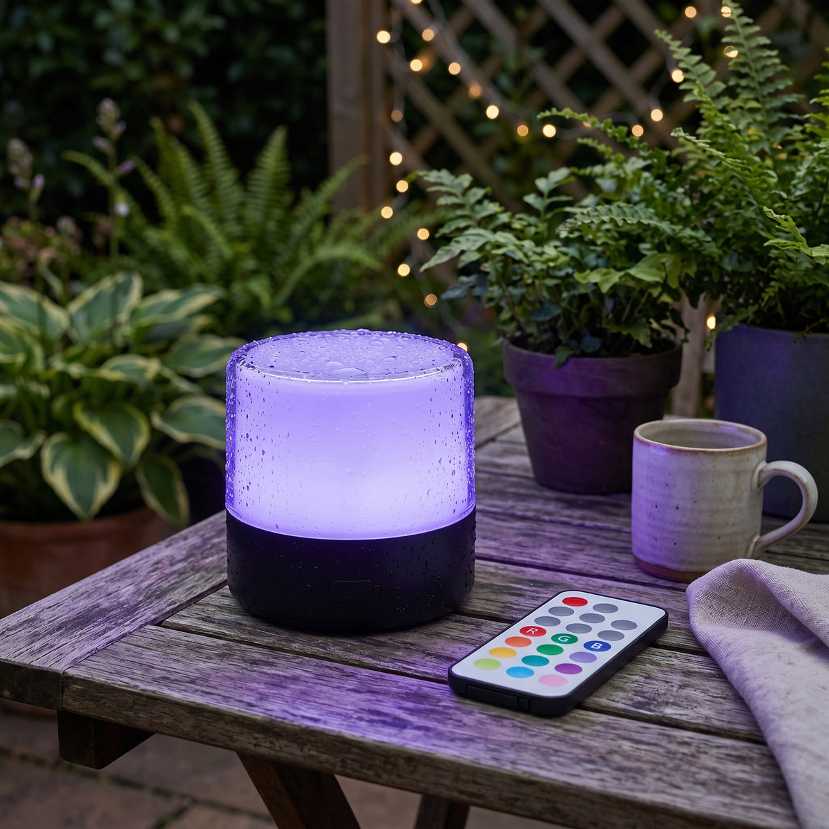 LYS 900 Lumen weiße und mehrfarbige wiederaufladbare LED-Lampe mit Fernbedienung H11cm