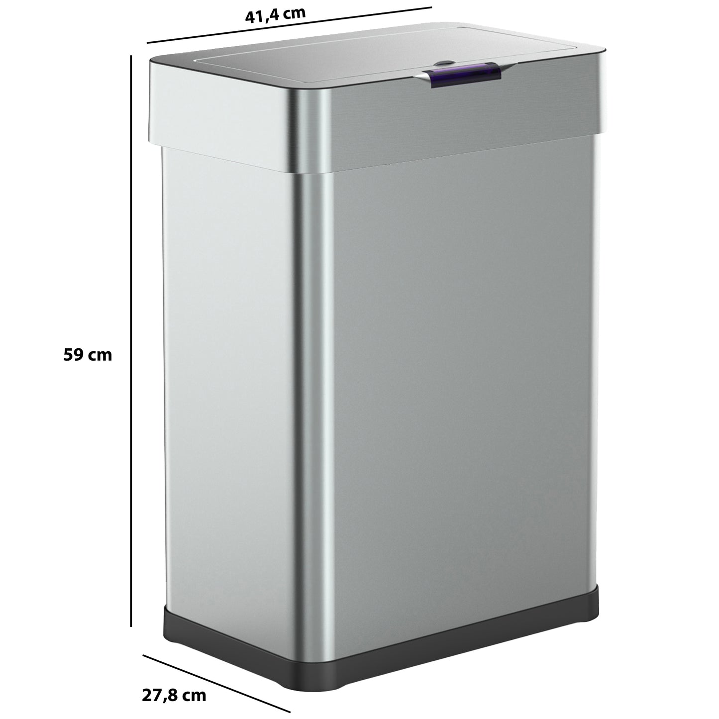 Poubelle de cuisine automatique design 60L DAYTONA en acier INOX avec cerclage