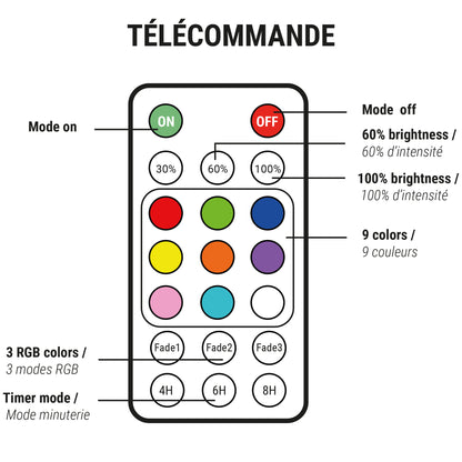 Lot de 2 lumières solaires flottantes décoratives piscine RGB étanche avec télécommande 9 couleurs 2X SPLASHY D11cm