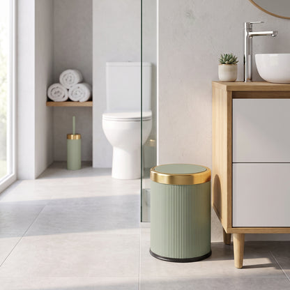 Poubelle Push en Plastique 8L GLINT Vert et Or