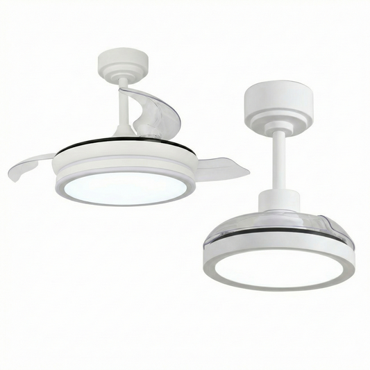 Ventilateur de Plafond BRYSEA 63cm avec Luminaire LED 20W Intégré Petit Ventilateur Silencieux 50dB pour Chambre Salon Cuisine Moteur DC 20W Basse Consommation Réversible Mode Été Hiver avec Télécommande Plafonnier Moderne 2100 Lumens Blanc
