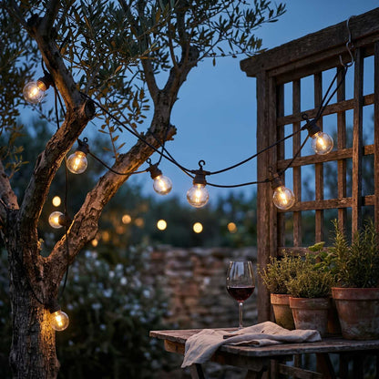 Guirlande lumineuse solaire et sur secteur raccordable 20 ampoules transparentes LED blanc chaud PARTY CLEAR 20 L8.70m