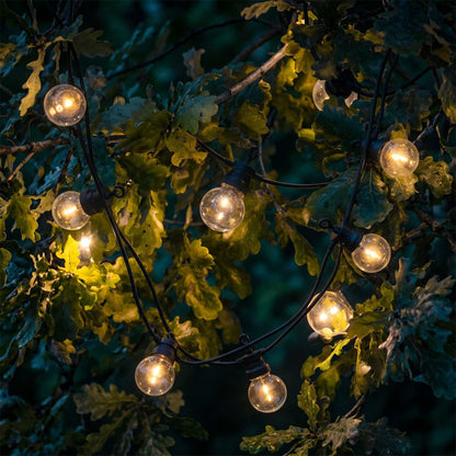 Guirlande lumineuse solaire et sur secteur raccordable 20 ampoules transparentes LED blanc chaud PARTY CLEAR 20 L8.70m