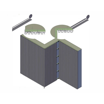 Gartenzaun-Bausatz mit Verdunkelungs-Verbundholz- und Aluminiumpaneelen - Verlängerung 1,85 x 1,87 m