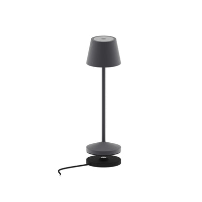 Lampe de table sans fil LED blanc chaud dimmable EMILY ROCK H25cm, Gris Anthracite