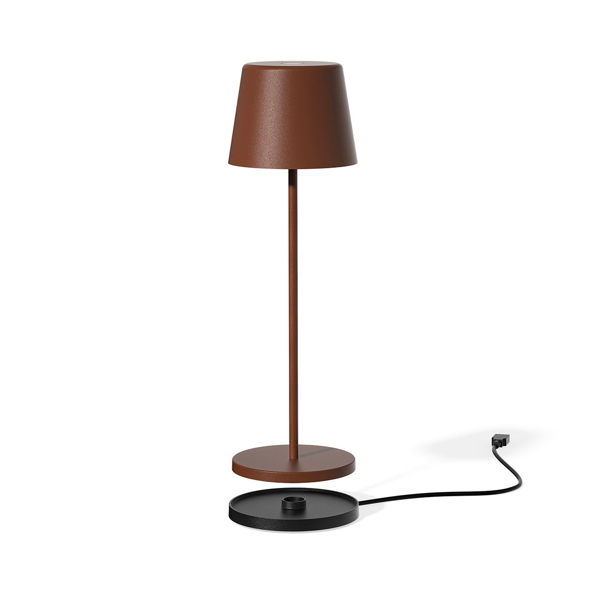 Lampe de table touch sans fil en aluminium marron KELLY VINTAGE LED blanc dimmable H38 cm