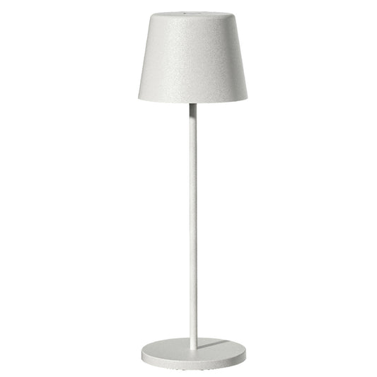 Lampe de table touch sans fil en aluminium blanc LED KELLY WHITE blanc dimmable H38cm