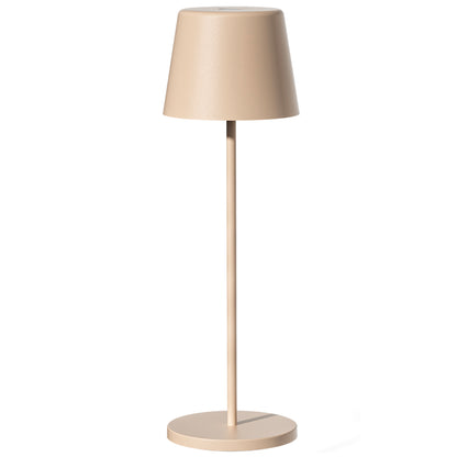Lampe de table touch sans fil en aluminium beige LED KELLY SAND blanc dimmable H38cm