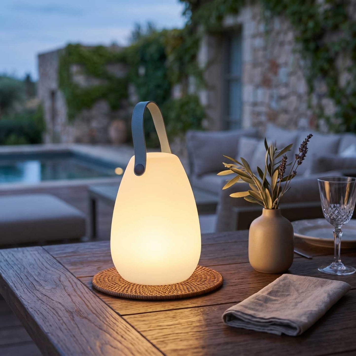Lampe nomade LED blanc chaud/multicolore dimmable LAURY H28cm