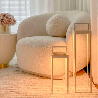Lanterne sans fil solaire rechargeable à poser ou à fixer au mur en aluminium blanche LED blanc chaud dimmable HYDRA H32,5cm