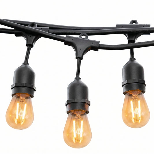 Außenleuchtengirlande 10 Vintage Filamentbirnen E27 warmweiß LED Fassung MAFY LIGHT 6m