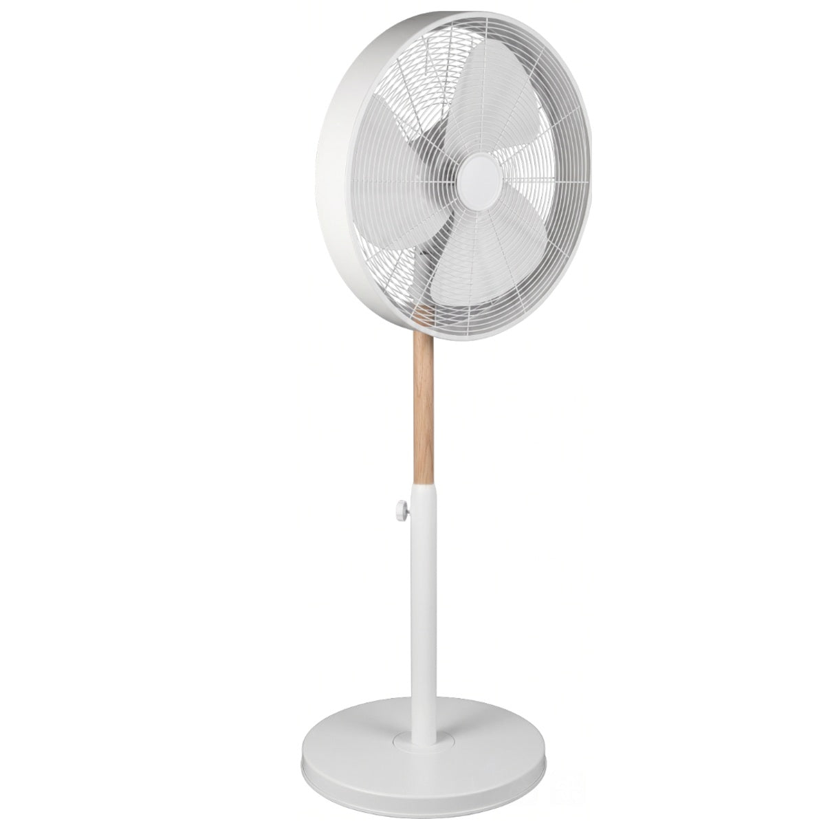Ventilateur sur Pied Design Scandinave OSLO – Blanc & Bois 50W