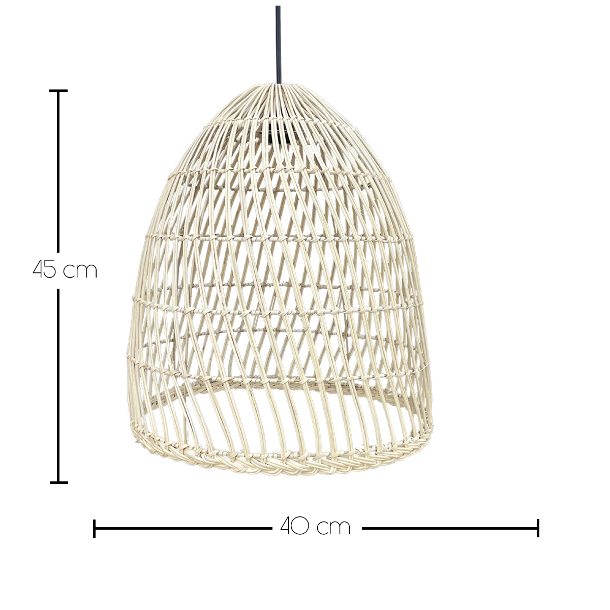 Suspension PAULO NOMAD en rotin naturel style bohème avec ampoule LED nomade