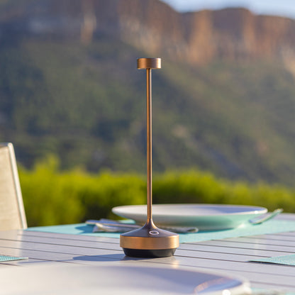 Lot de 6 Lampe de table sans fil LED blanc chaud dimmable RUBY COPPER H25cm Cuivre avec plateau de chargement