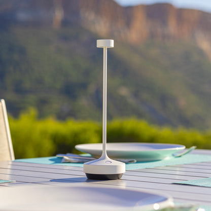 Lot de 6 Lampe de table sans fil LED blanc chaud dimmable RUBY WHITE H25cm Blanc avec plateau de chargement
