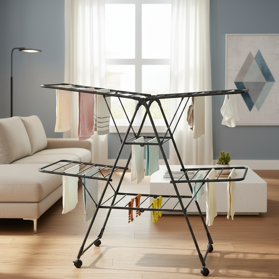 Séchoir à linge pliable étendoir multifonction 26M ALBA Couleur noir